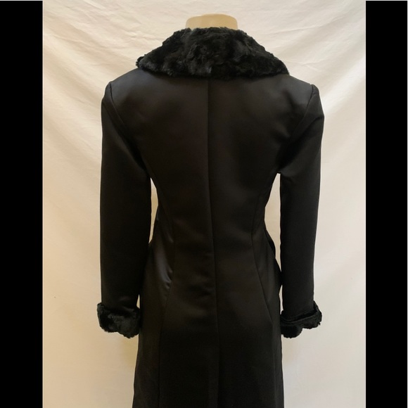 VTG Jessica McClintock Sz 4 Black Coat Midi Dress - Picture 4 of 7